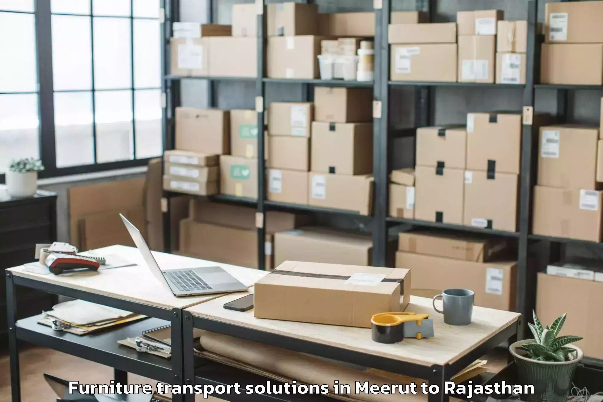 Hassle-Free Meerut to Pali Furniture Transport Solutions